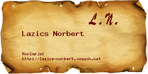 Lazics Norbert névjegykártya