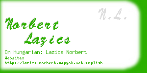 norbert lazics business card